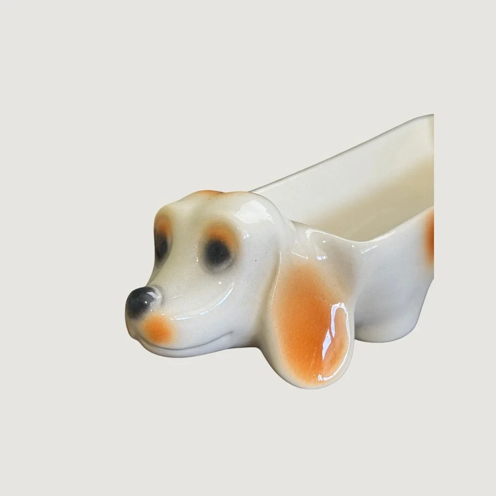 Vintage Dachshund Spotted Wiener Dog Cracker Hors D'Oeuvres Dish Tray